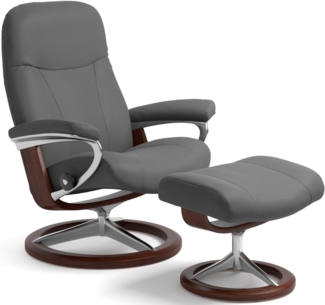 Stressless® Relaxsessel Garda (Set, Relaxsessel mit Hocker), mit Hocker, mit Signature Base, Größe M, Gestell Braun