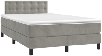 vidaXL Boxspringbett mit Matratze Hellgrau 120x190 cm Samt 3269861