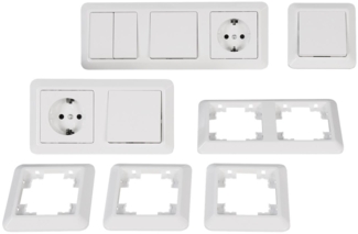 Schalter und Steckdosen Set McPower Cup ''Flur'', 13-teilig, weiß