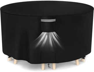 Dokon Abdeckung Gartenmöbel Wasserdicht Winterfest 420D Oxford Rund Ø190x80cm