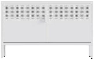 FLEXISPOT Kommode Tulip Dopaminfarbener Metallschrank (Multifunktionaler Spind, Bodenschrank), Aufbewahrungs-Seitenschrank mit Doppeltüren