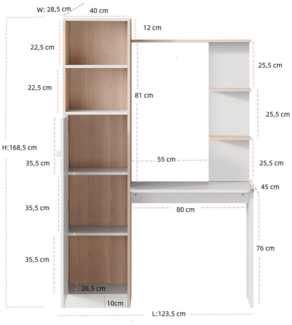 Ulife Eckschreibtisch mit Aufbewahrung, Arbeitstisch, Schreibtisch, Computertisch (1-St), unterer Schrank mit Türen und oberes offenes Regal