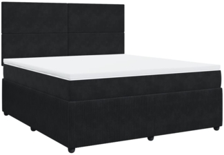 vidaXL Boxspringbett mit Matratze Schwarz 180x200 cm Samt 3292402