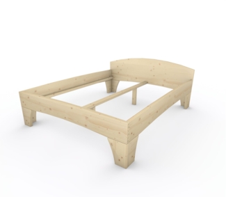 Holzbett (Fichte) "Rosi" 160 x 200 cm 48 cm mit Kopfteil Massivholzbett Bett
