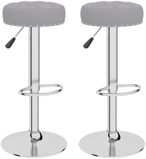 vidaXL Barhocker 2 Stk. Grau Stoff [332971]