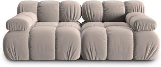 Micadoni Modulares Sofa Bellis 2-Sitzer Samtstoff Beige