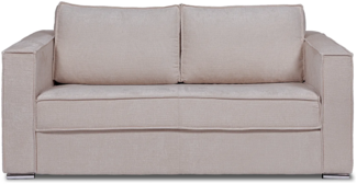 Vente-unique - Schlafsofa mit Matratze 4-Sitzer - Chenille-Stoff - Taupe - Liegefläche mit Lattenrost mit breiten Latten 160 cm - Matratze 14 cm - LORETO