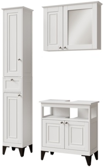 Badmöbel-Set Vanity Weiß 3 Teile Vicco