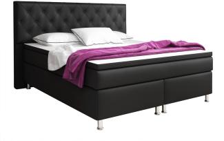 Boxspringbett Turin 180x200 cm Kunstleder Schwarz