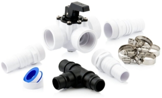 Zelsius Poolschlauch Pool Bypass Set 12-tlg, Universal Ventil für Wärmepumpe Poolheizung