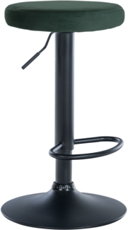 Barhocker KAZON - Samt Grün 38.5 x 38.5 x 60 cm Schwarz | Barstuhl Höhenverstellbar Tresenhocker Tresenstuhl Kneipenhocker Kneipenstuhl