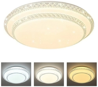 DOPWii Deckenleuchte Deckenleuchten, 40cm 24w Dimmbar Wohnzimmer Schlafzimmer Deckenlampe, dreifarbige Beleuchtung