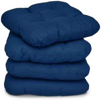 4er Set Beautissu Lisa Stuhlkissen 40 x 40 x 8 cm Dunkelblau