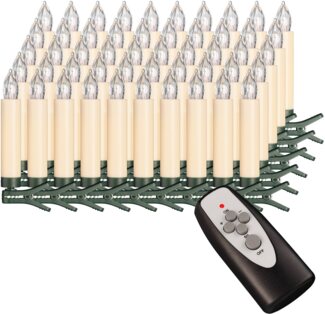 my home LED-Christbaumkerzen Weihnachtsdeko, Christbaumschmuck, 50-flammig, kabellos, Kerzen plus 8 Dornen