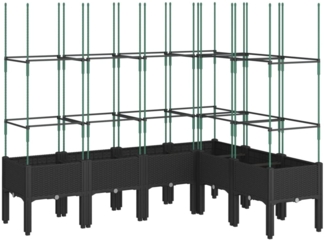 vidaXL Pflanzkübel mit Rankgitter Schwarz 160x120x142,5 cm PP 367968