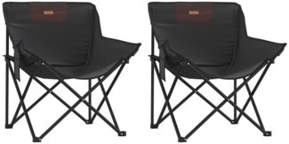 vidaXL Campingstühle 2 Stk. mit Tasche Klappbar Schwarz 366548