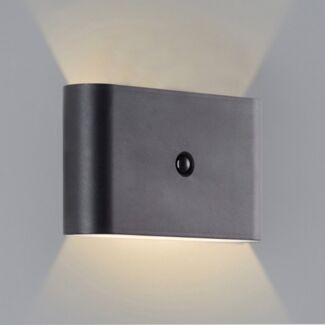 Lightbox Wandleuchte, Bewegungsmelder, LED fest integriert, Warmweiß, Akku-Außenleuchte, 330 lm, 3000 K, magnetisch, Up-Downlight, schwarz