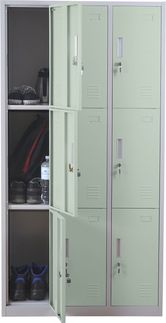 Mendler 'Boston T829' Schließfach, 9 Fächer, Metall grün, 180 x 90 x 50 cm