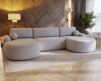 Compleo Ecksofa Design U-Form Ecksofa Bouclé, luxuriöses, runde Formen OLIO, Modern Wohnzimmer, komfortables Couch