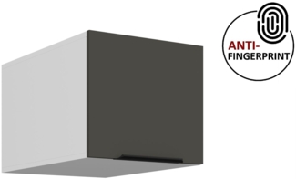 Küchen Aufsatzschrank 40 cm ARIA Graphite ultra matt + Weiss matt, hochwertige Fronten mit Anti Fingerprint Beschichtung Küchenzeile Küchenblock
