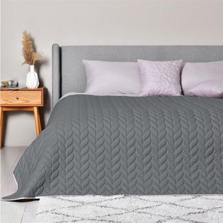 SEI Design Bettüberwurf Tagesdecke Überwurf für Bett Sofa - Zopf-Steppung – Wendedecke, Wendedecke Bettüberwurf