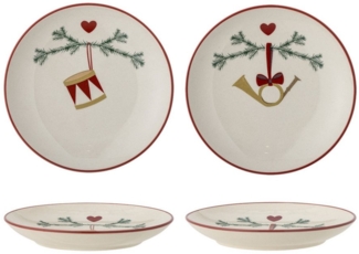 Bloomingville Dessertteller Kleine Weihnachtsteller Yule 2er
