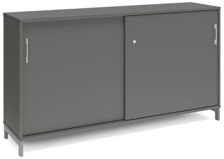 Büroschrank DNA 1600x890 mm Anthrazit/Aluminiumgrau Schiebetür 2A4