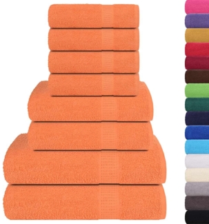 vidaXL 8-tlg. Handtuch-Set Orange 360 g/m² 100% Baumwolle 137071