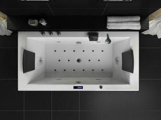 Luxus LED Whirlpool Badewanne SET 182x90cm +Heizung+Hydrojet +Ozon +Radio 2024 j