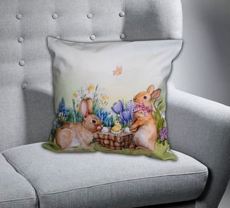 texpot Kissenhülle Dekokissen Druck Osterhase Ostern Frühling, (1 Stück)