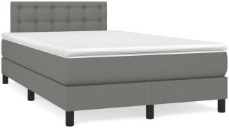 vidaXL Boxspringbett mit Matratze & LED Dunkelgrau 120x190 cm Stoff 3270068