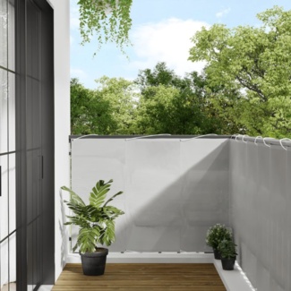 vidaXL Balkon-Sichtschutz Hellgrau 120x400 cm 100 % Polyester-Oxford 4000015