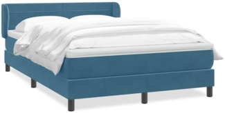 vidaXL Boxspringbett mit Matratze Dunkelblau 140x220 cm Samt 3317653
