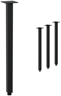 HAGO Tischbein Set 4 Stück Möbelfuß Stahl schwarz 4x4cm höhenverstellbar 72cm Couchti