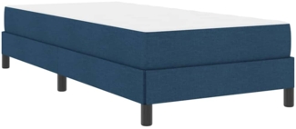 vidaXL Boxspringbett mit Matratze Blau 90 x 200 cm Stoff 3398464