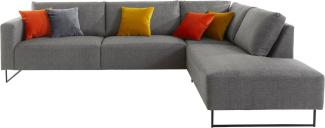 Places of Style Ecksofa Jagger, L-Form, inklusive Zierkissen in Samtoptik, mit Metall Beinen