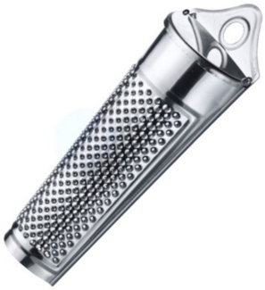 Thiru Muskatreibe klassisch - mit Vorratsfach & Aufhängeloch - Edelstahl, Edelstahl