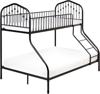 Dreier-Hochbett Metall schwarz Lattenrost 90 140x200 cm CHAMONIX