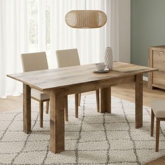 Dmora Ausziehbarer Esstisch, Made in Italy, Moderner Tisch mit Verlängerungen, Ausziehbare Konsole, 137 / 185x90h79 cm, Ahornfarbe