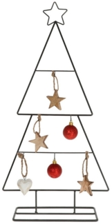Spetebo Künstlicher Weihnachtsbaum mit Haken zum Dekorieren, Metall in schwarz 56 cm, mit 6 Haken für Weihnachtskugeln und Zierschmuck