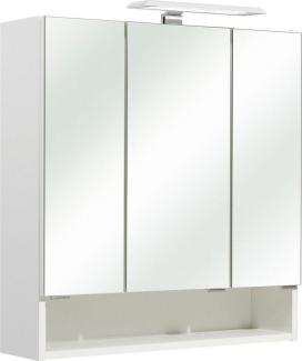 Saphir Spiegelschrank Quickset 953 Badschrank, 3 Spiegeltüren, 3 Einlegeböden, 65 cm breit inkl. LED-Beleuchtung, Türdämpfer, Schalter-/Steckdosenkombination