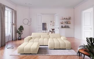 COTTA Ecksofa Orion L-Form, mit 2x Kopfteilverstellung & 3 Nierenkissen