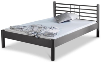 BedBox Metallbett modernes Metallbett Mia, klassisches Kopfteil, pulverbeschichtetes Metall