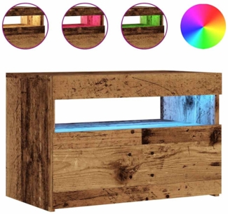 vidaXL TV-Schrank mit LED-Leuchten Altholz-Optik 60x35x40 cm 856309