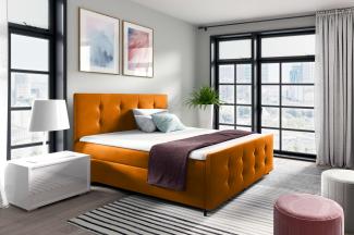 99rooms Primo Boxspringbett 160x200 cm Velours MONOLITH Gelb