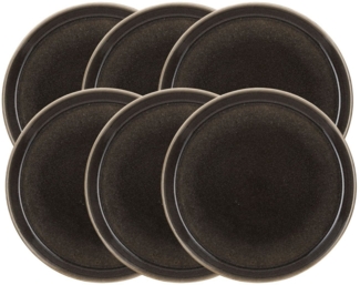 Bitz Teller-Set Speiseteller matt grey / shiny grey 27 cm Set6, Steinzeug