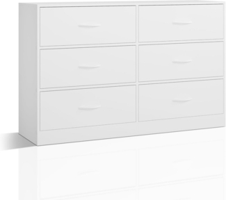 Woltu Kommode, weiß mit Schubladen, Schrank Schlafzimmer Wohnzimmer Flur