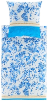 Bassetti Bettwäsche Bassetti Satin Bettwäsche IBISCUS TATTOO, B1 Blau
