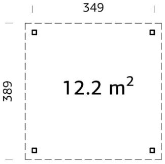 Palmako Pavillon Lucy 12,2 m² : Grau tauchgrundiert