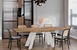 Endo-Moebel Esstisch "Coso Kaschmir" 130-210cm ausziehbar, erweiterbar, Kaschmir Tischbeine, Für bis zu 8 Personen, Kaschmir Beige Beine, Küchentisch, viele Farben